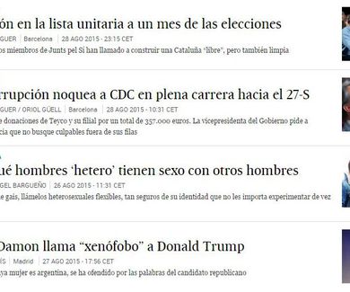 Articulo en El País, en "lo más leído" a nivel nacional
