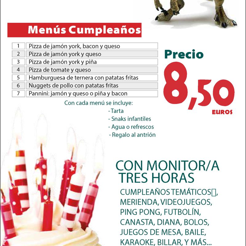 Menú cumpleaños: Carta y Menús de Restaurante El Cobijo